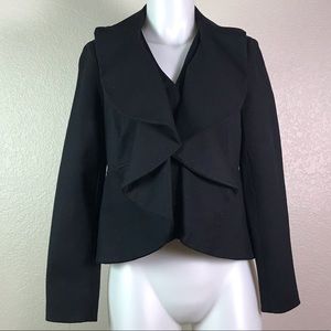 INC INTERNATIONAL CONCEPTS BLACK RUFFLE JACKET